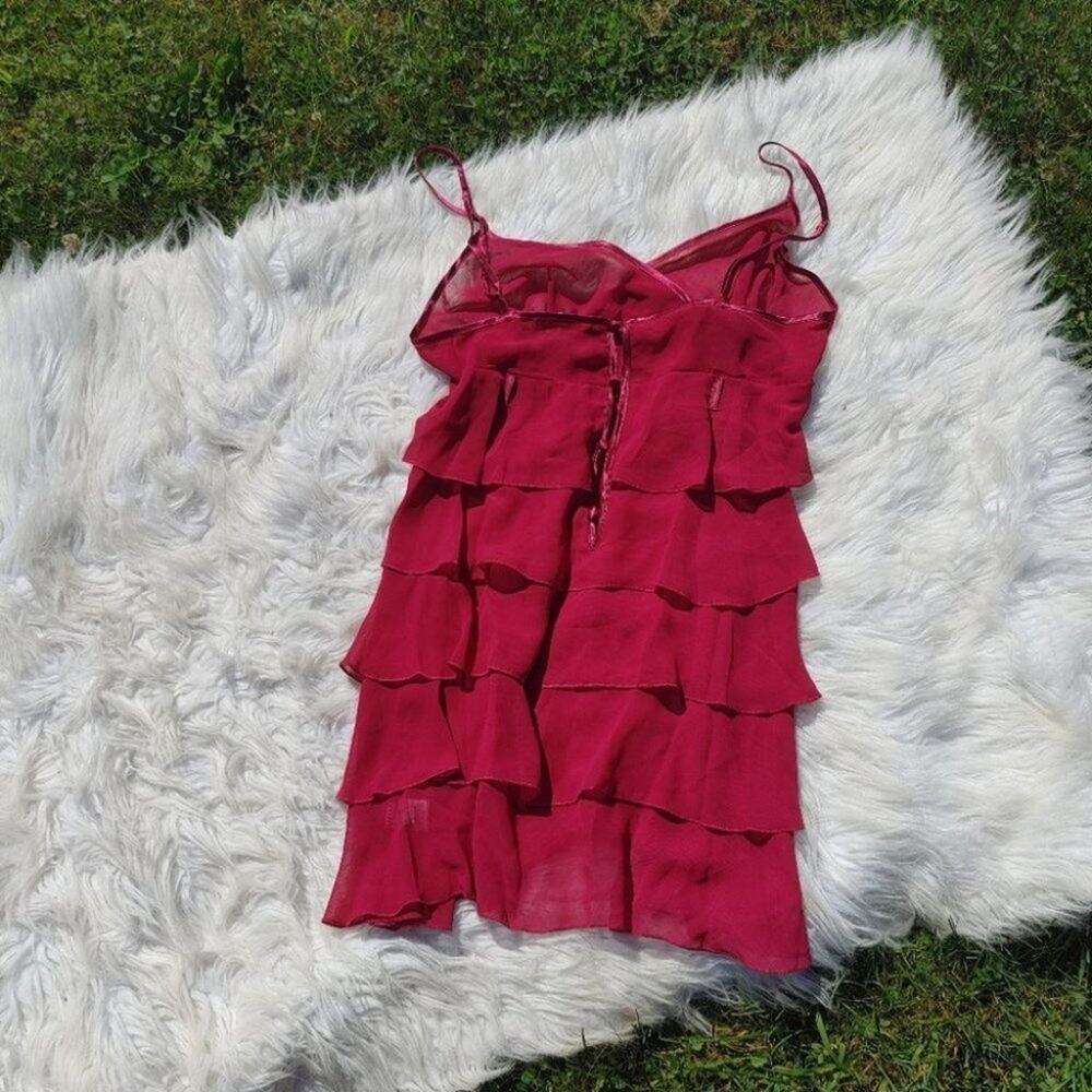La Vie En Rose Size Medium M Red Layered Frill Lingerie Sexy Cute Red Valentines - Picture 5 of 9